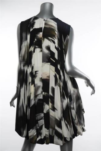 ALEXANDER MCQUEEN 2022 ACTUAL Sin mangas SEDA Impreso con Cinturón Vestido IT42 US6 NUEVO - Imagen 3 de 5