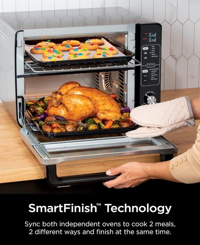 12-in-1 Smart Double Oven w/ Thermometer Stainless Steel Rapid Top Convection - Picture 6 of 7