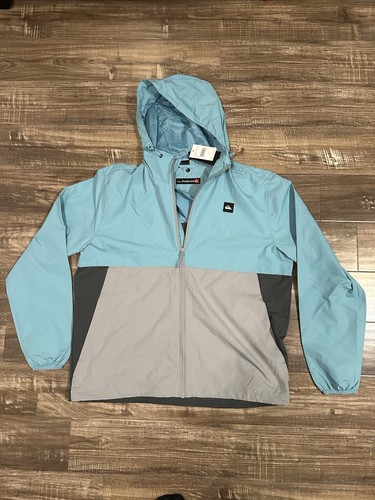 Quicksilver Windbreaker NWT Men’s Size Extra Large Packable Blue Gray - Picture 2 of 8