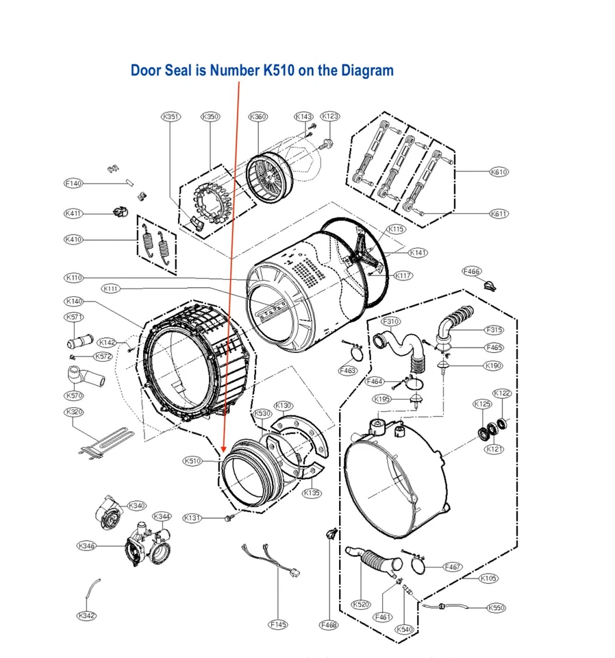 Ботинки для стиральной машины мягкие совместимые с LG 4986ER0004F 4986ER0004J 4986ER0004K - Изображение 2 из 4