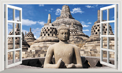 Borobudur Indonesien Magic Fenster Wand selbstklebend Aufkleber Abziehbild Druck Poster