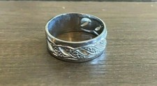 Vintage Sterling Silver Wide Band Ring - Size 6