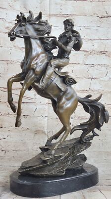 Large Original American Cowboy with Gun Sheriff Outlaw Western Art Bronze Statue
