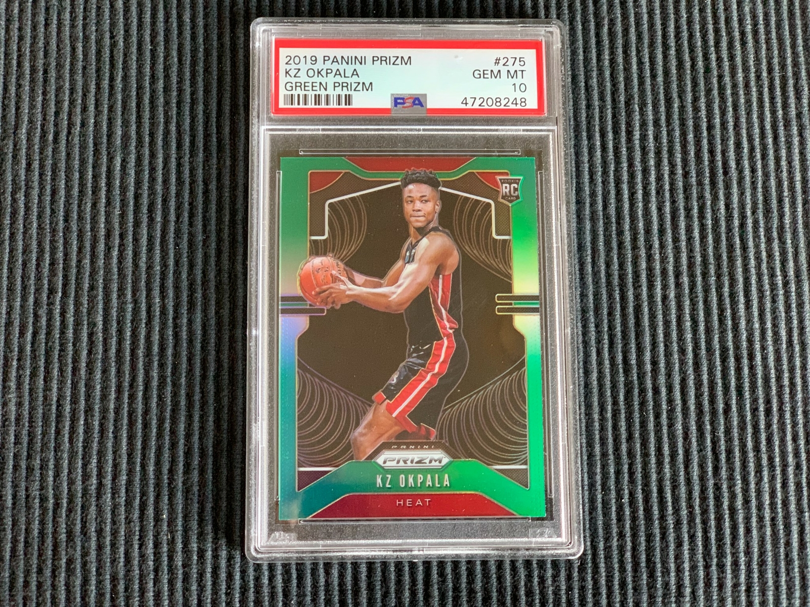 2019/20 PANINI PRIZM #275 KZ OKPALA *ROOKIE GREEN PRIZM PSA 10 GEM MINT* HEAT