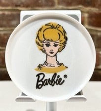 Vintage Barbie Plastic 3" Tea Party Plate 1960 s Bouffant Hair Yellow Orange