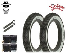 VINTAGE LOWRIDER BICYCLE 12" 1/2" x 2 1/4" LOWIRDER LOGO BRICK TIRES SET OF 6.