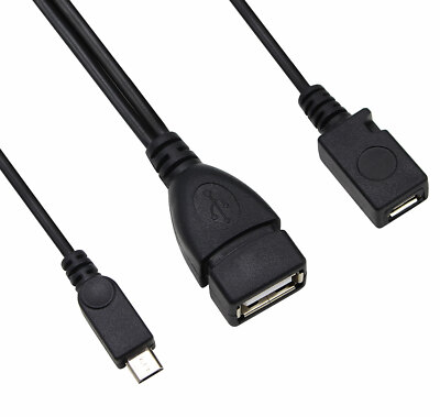 3in1 Male to Female Micro USB 2.0 Power Charging Host OTG Hub Cable Adapter