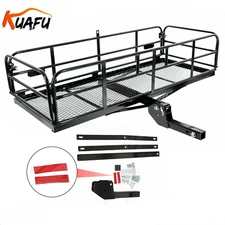 Cargo Carrier Hitch Mount Cargo Basket Luggage Rack Carrier w/ 2" Receiver