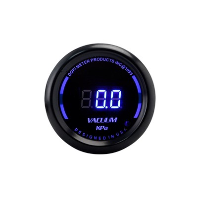 2'' 52mm Digital Blue LED Black Cover PSI VACUUM KPa Universal Car Gauge Meter