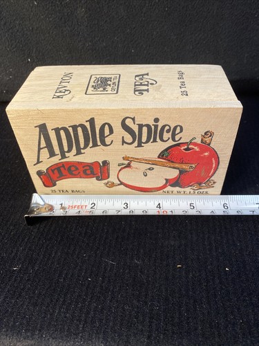 Kevton Apple Spice Wood Box CEYLON TEA WITH SLIDE OFF LID (Empty) - Picture 6 of 7