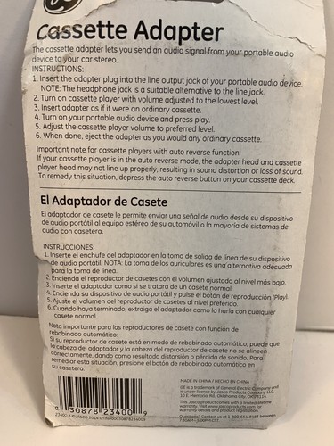 GE Cassette Adapter Car Stereo Converter New 23400 (SEALED) 2014 - Picture 5 of 8