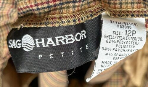 Vintage braun Gingham kariert Hose 10P 12P Landhaus Kobold Kern Grunge gesäumt LESEN - Bild 4 von 7