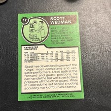 #17 Scott Wedman  1977-78. Topps Cb14-3 kansas city kings