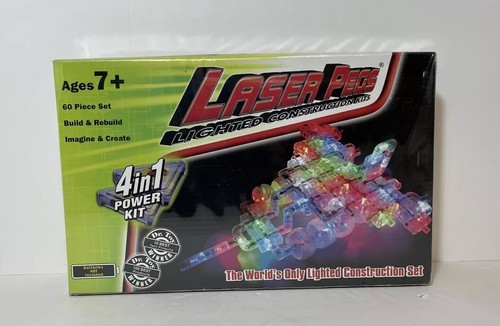 Laser Pegs Lighted Construction Kit Star Ship 60 Pc 4 In 1 Set 2011 New