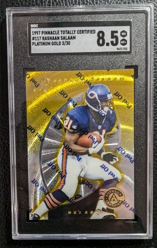 1997 Pinnacle Totally Certified Platinum Gold Rashaan Salaam #3/30 SGC 8.5 POP 1