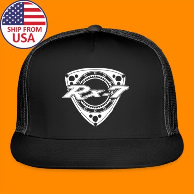 MAZDA RX7 Rotary Engine JDM Legend Black Trucker Hat Cap Adult Size