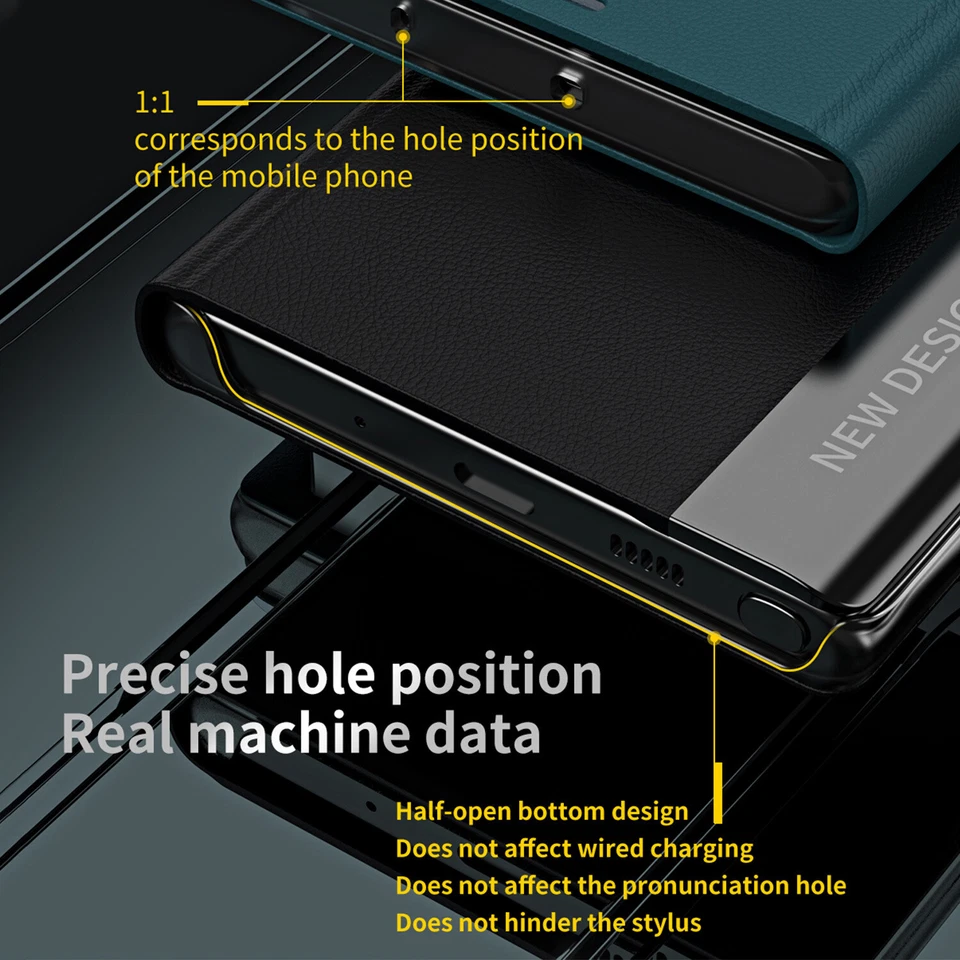Funda magnética de cuero con soporte abatible para Samsung Galaxy S24 Ultra S23 S22 S21 Foto 4 de 4