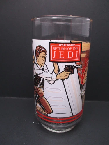 Star Wars Return of the Jedi Glass Han Solo 1983 Coca Cola Burger King Vintage
