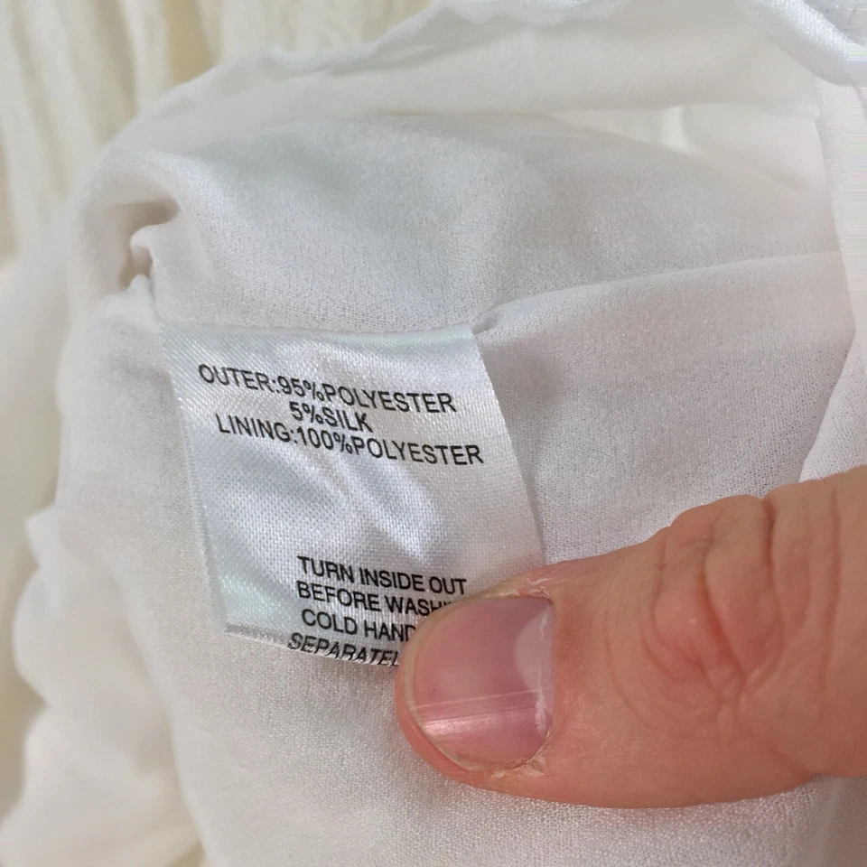 Sabo skirt womens playsuit romper size 2XS sheer white short sleeve 083331 - Image 4 of 4