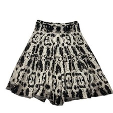 BCBG MAXAZRIA A-Line Silk Blend Knee Length Skirt Mid Rise Abstract Jacquard S