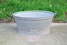 old galvanised washing bowl bath tub - 66  cm - FREE DELIVERY