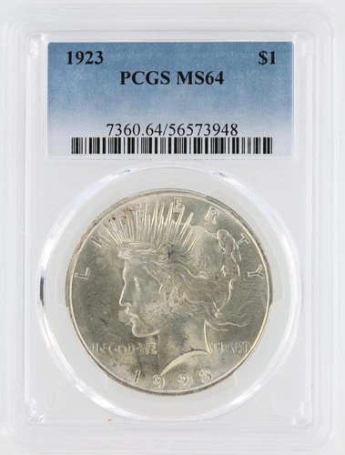 1923 Peace Silver Dollar PCGS MS64 S$1 Philadelphia Minted No Reserve