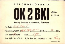 QSL radio card OK2BKI 1969 Sumperk Czechoslovakia Rudolf Dornak