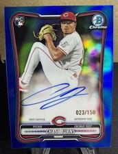 2026 Bowman Chrome Chase Burns Cincinnati Reds Rookie Blue Refractor Auto /150