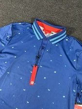 New Redvanly Golf Polo Men’s Large Blue Langham Stretch Performance Geometric