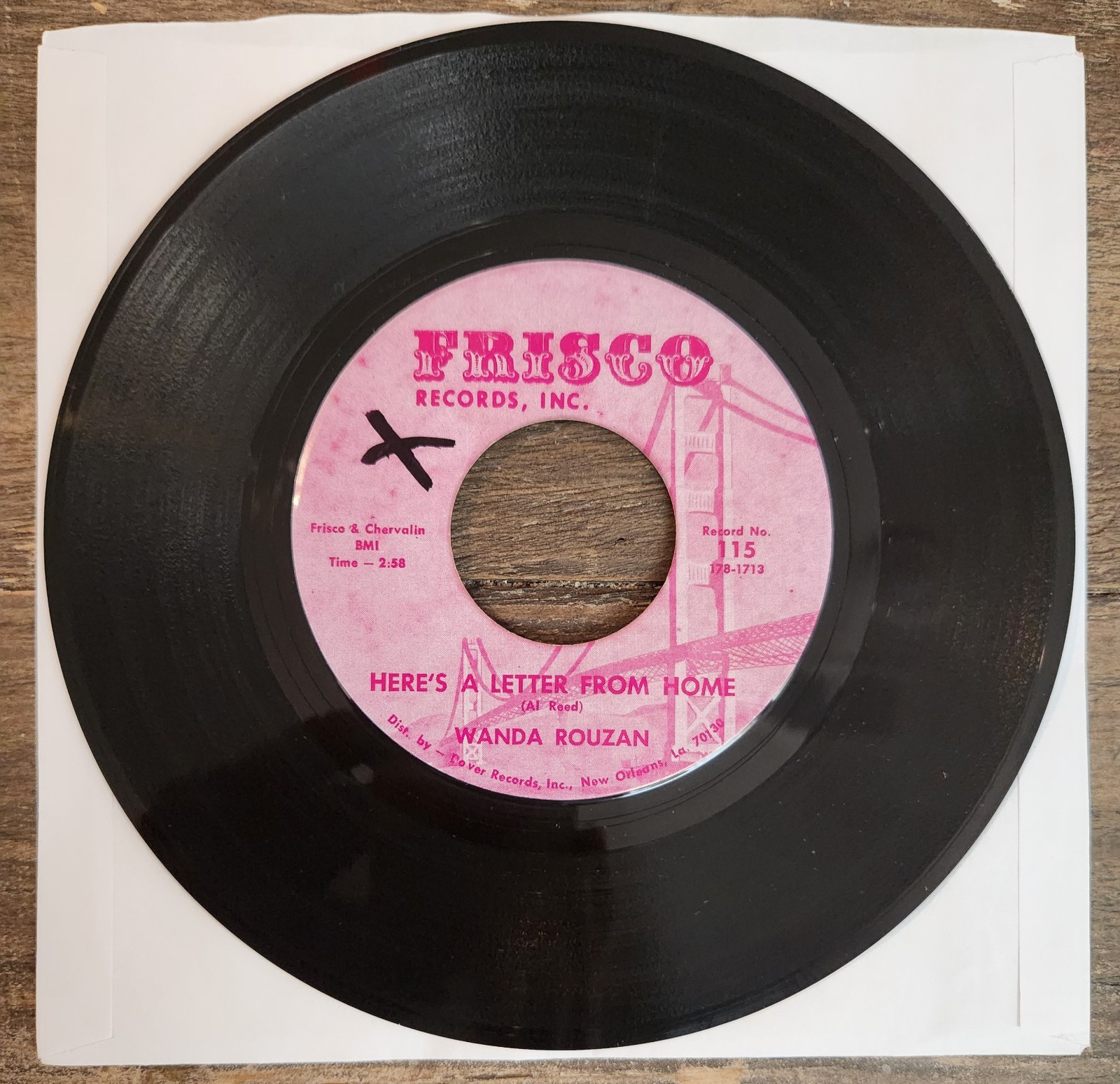 Wanda Rouzan Heres A Letter From Home / Long Time No See 45 Frisco Northern Soul