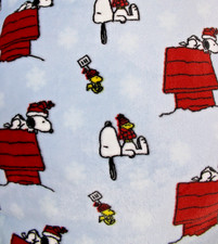 PEANUTS Santa SNOOPY WOODSTOCK doghouse 39"x26"x5" Christmas Lg Dog Cat Pet Bed