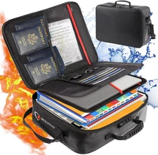 Fireproof Document Bag with Lock - 17x11.8x5 Fireproof Document Organizer Safe
