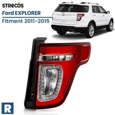 LED Tail Light For 2011-2015 Ford Explorer Red Clear With Bulbs Passenger Side