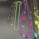 Natural Life Boho Beaded Statement Necklace Lot of 10 Tassels Pendants Eclectic — photo 2