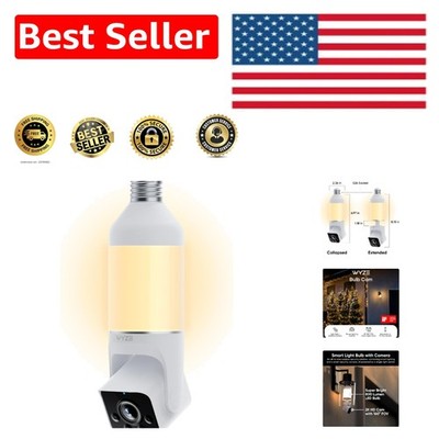 Advanced Bulb Cam: 2K HD Camera with Night Vision, Voice Control, & Recording