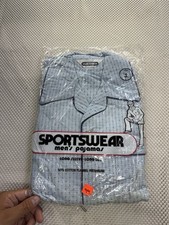 Vintage 1980s Sportswear Brand Mens Cotton Flannel Pajamas Set NEW Sealed Small