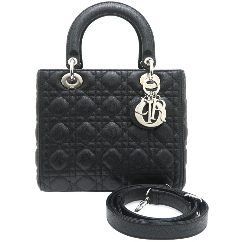 Christian Dior Lady Dior Medium Caviar Leather Handbag M0565PWR 816319