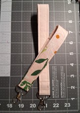 Keychain/fob Wristlet Strap Set Of 2 Pale Pink Floral Handmade Lobster Clasp