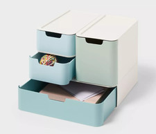 Modular Drawer Organizer Set Blue - Stackable Storage Bins