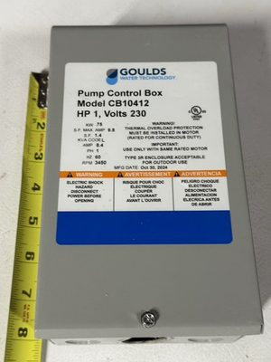 #ad CB10412 Goulds 1HP Quick Disconnect Control Box 230V $69.50