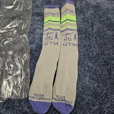 Youth XSmall "SB Gymnasts" Gray, Blue,  Green Athletic Socks Elite Sports Socks
