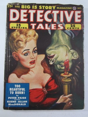 Detective Tales Pulp v. 40 #2 Sept. 1948 GD/VG Upside Down Dead Green Guy Cover!