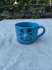 Dolce Vita  Blue Ceramic 3D Nose Smiley Face Mug