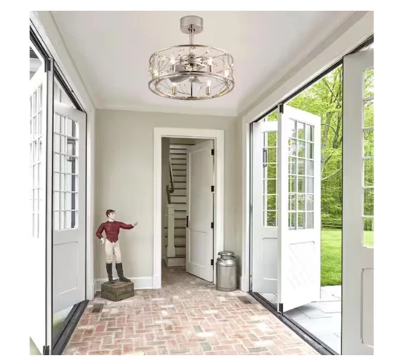 Breezary Blooming 20" Satin Nickel Crystal Ceiling Fan Remote Light Kit - Image 4 of 4