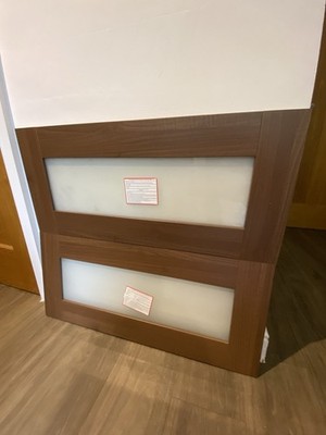 Schubladenfront Set DUNKEL NUSSBAUM FARBIG LASIERT 2x800x357 DZ704