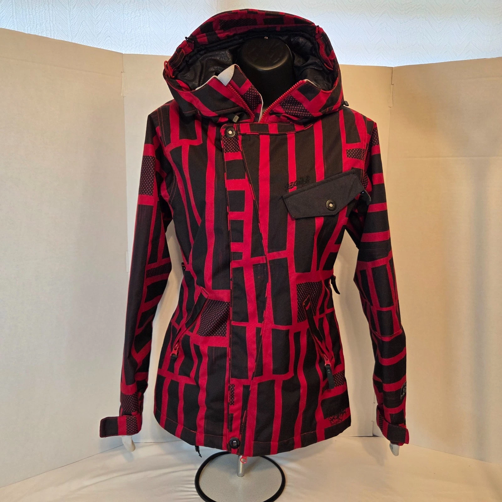 BILLABONG All Day Insulated Snow Jacket Women's Size S Red/Black