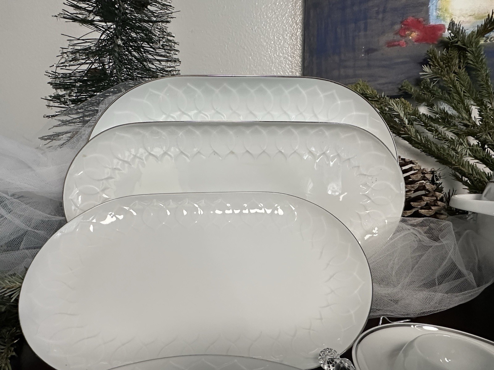 Rosenthal Lotus Platinum Dinner Service 12 Place Settings Tea Coffee 90 Pc