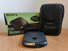 Sony Discman ESP D-231 CD Player - Boxed with Carry Bag - Tested/Working