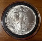 1986 American Silver Eagle $1 Brilliant Uncirculated w/holder - 1st Year Coin!