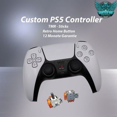 PS5 Controller TMR Joysticks|Kein StickDrift|Retro|HALL EFFECT - TMR|Weiß
